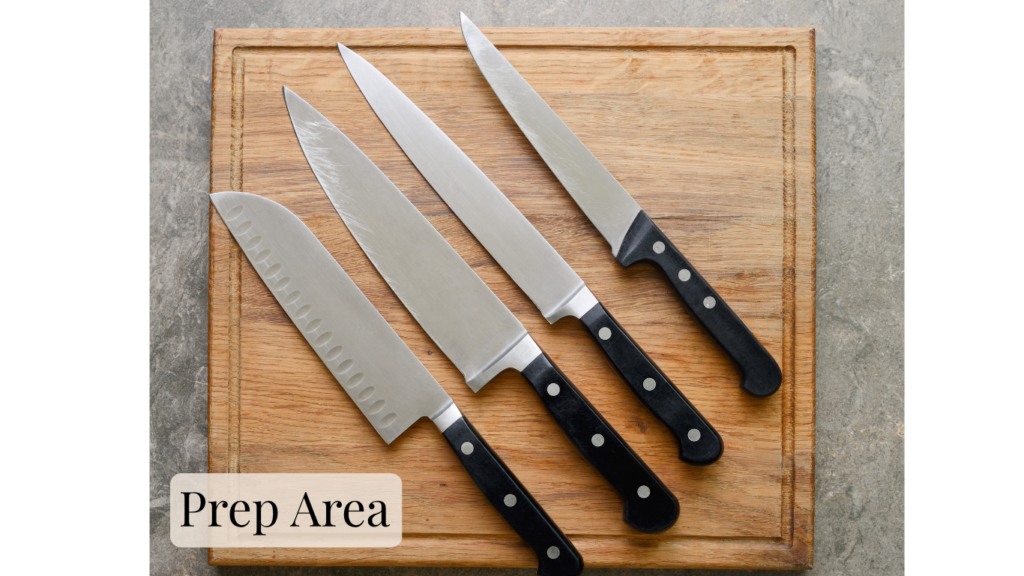 The Unruffled Kitchen Reset: A Simple Kitchen Reset That Actually Makes Life Easier 2 Kitchen Reset, Prep Area for knives and cutting boards